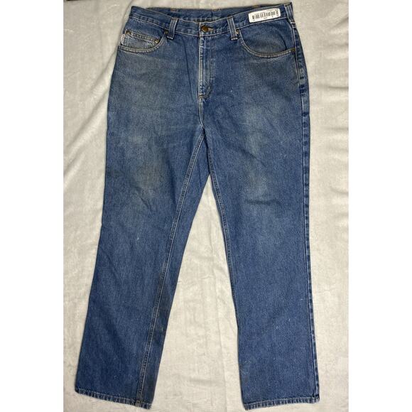 Carhartt Other - Carhartt Relaxed Fit Mens 34x32 Blue Jeans Denim Workwear Stains Work Tag 381-83